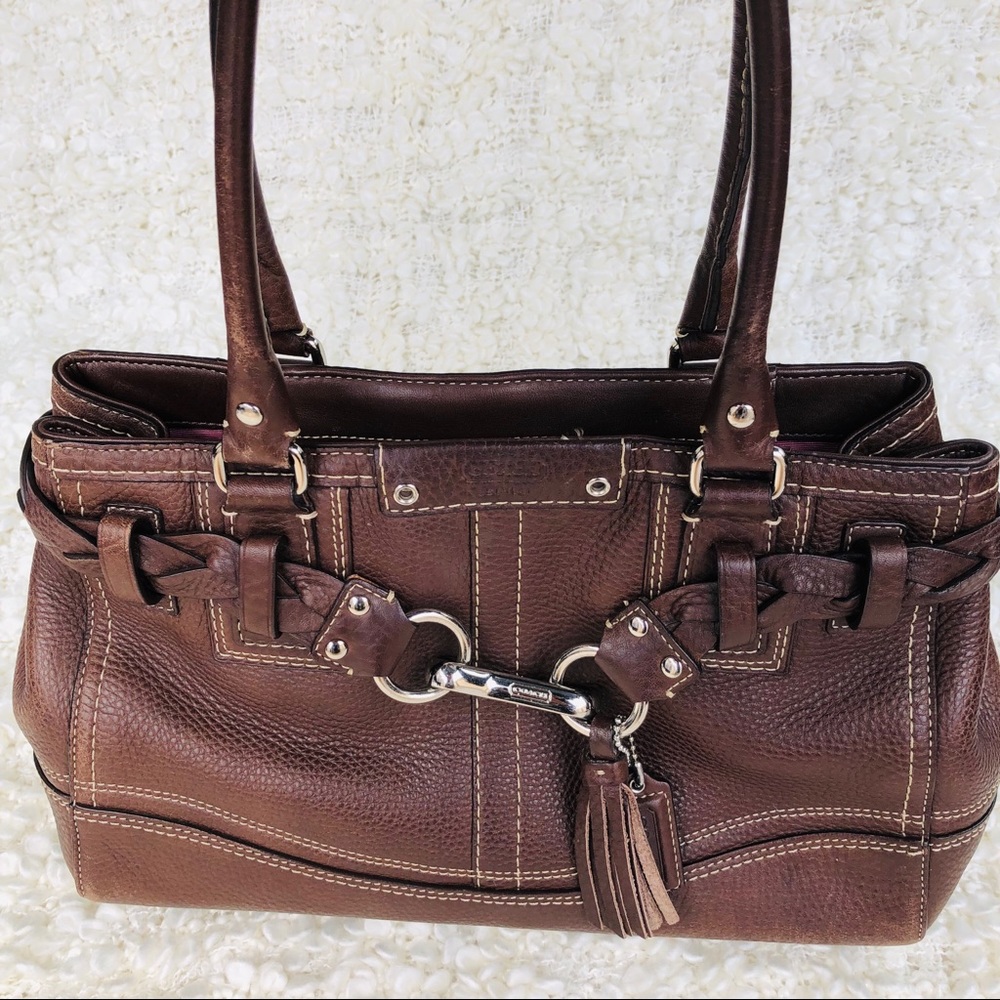 Coach Brown Leather Shoulder Bag - Picture 2 of 8